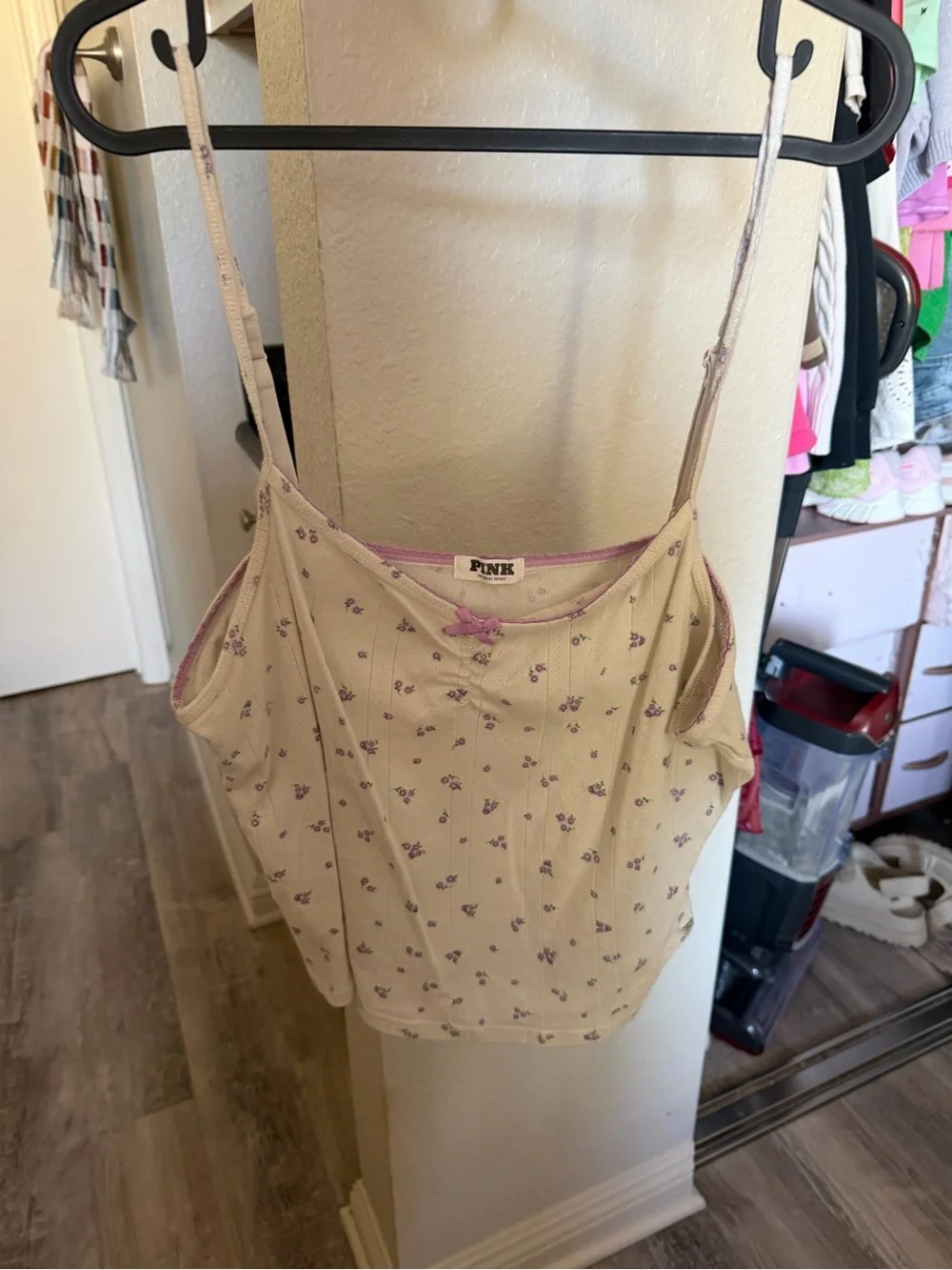 Pink By Victoria’s Secret Coquette XL Purple And Cream Floral Tank Top